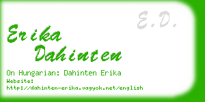 erika dahinten business card